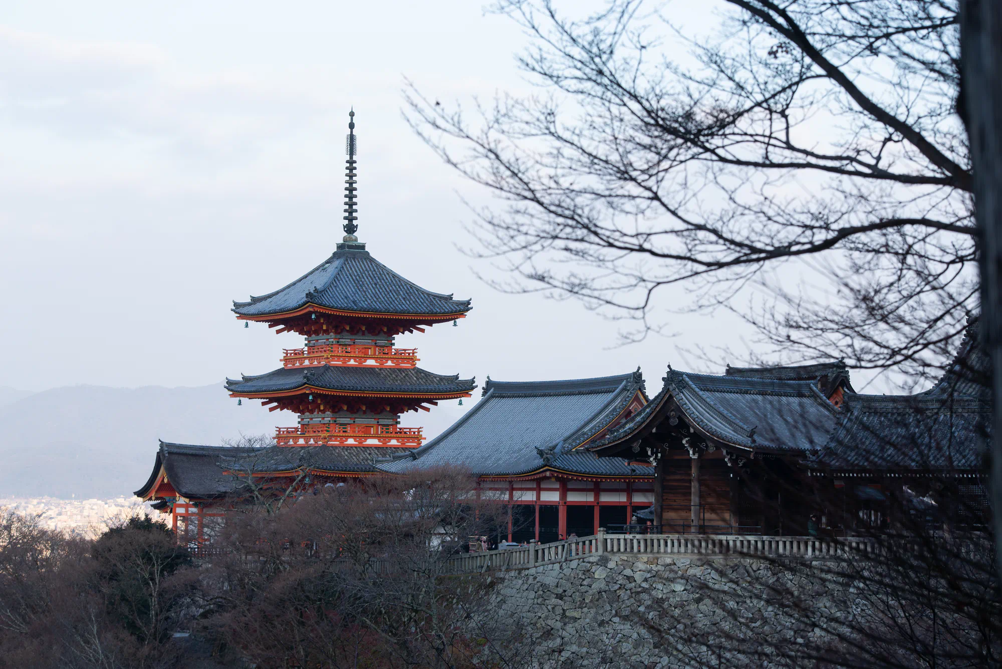 japanese temple overlooking the city